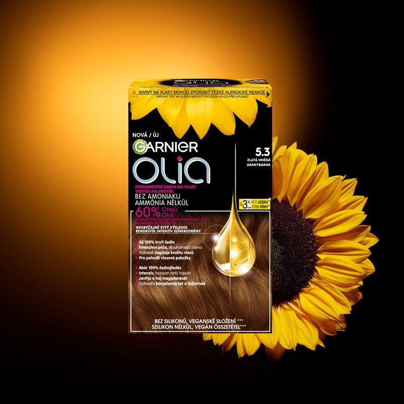 Olia permanentní barva na vlasy 5.3 Zlatá hnědá - 3